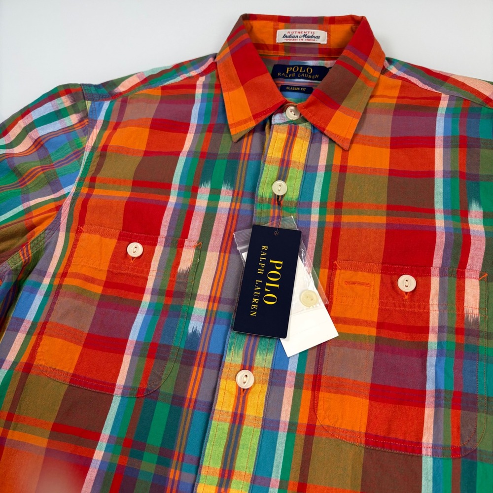 Polo Ralph Lauren Mens S Multicolor Madras Plaid Button Down Shirt New Preppy